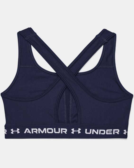 Women's Armour® Mid Crossback Sports Bra, Navy, pdpMainDesktop image number 9